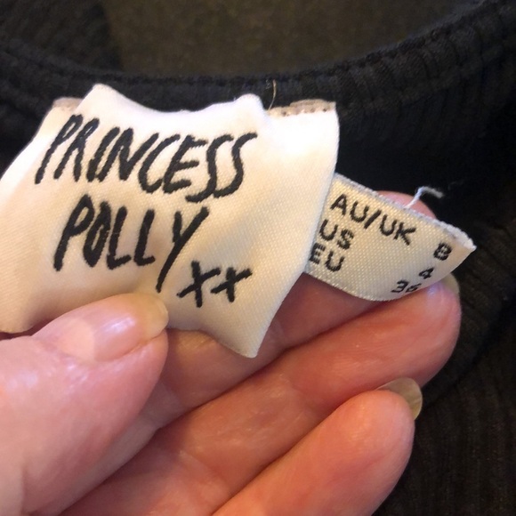 Princess Polly xx Ribbed Knit Long Sleeves Square Neck Bodycon Romper Size 4 - Picture 12 of 14